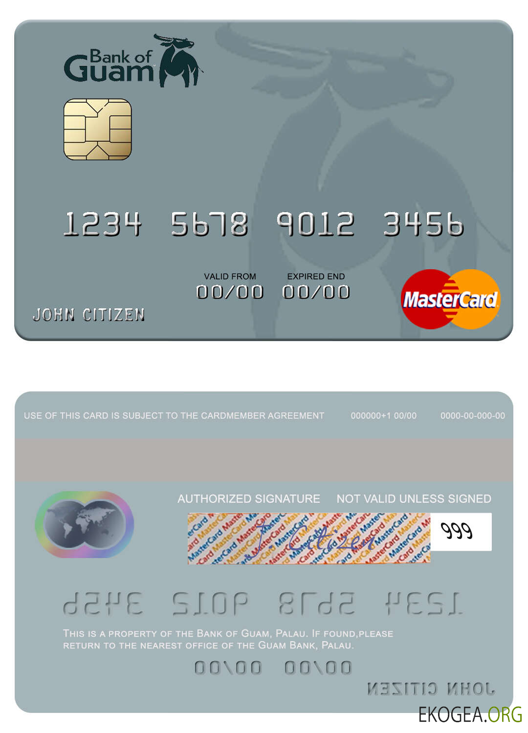 Mastercard de la Banque Palau de Guam